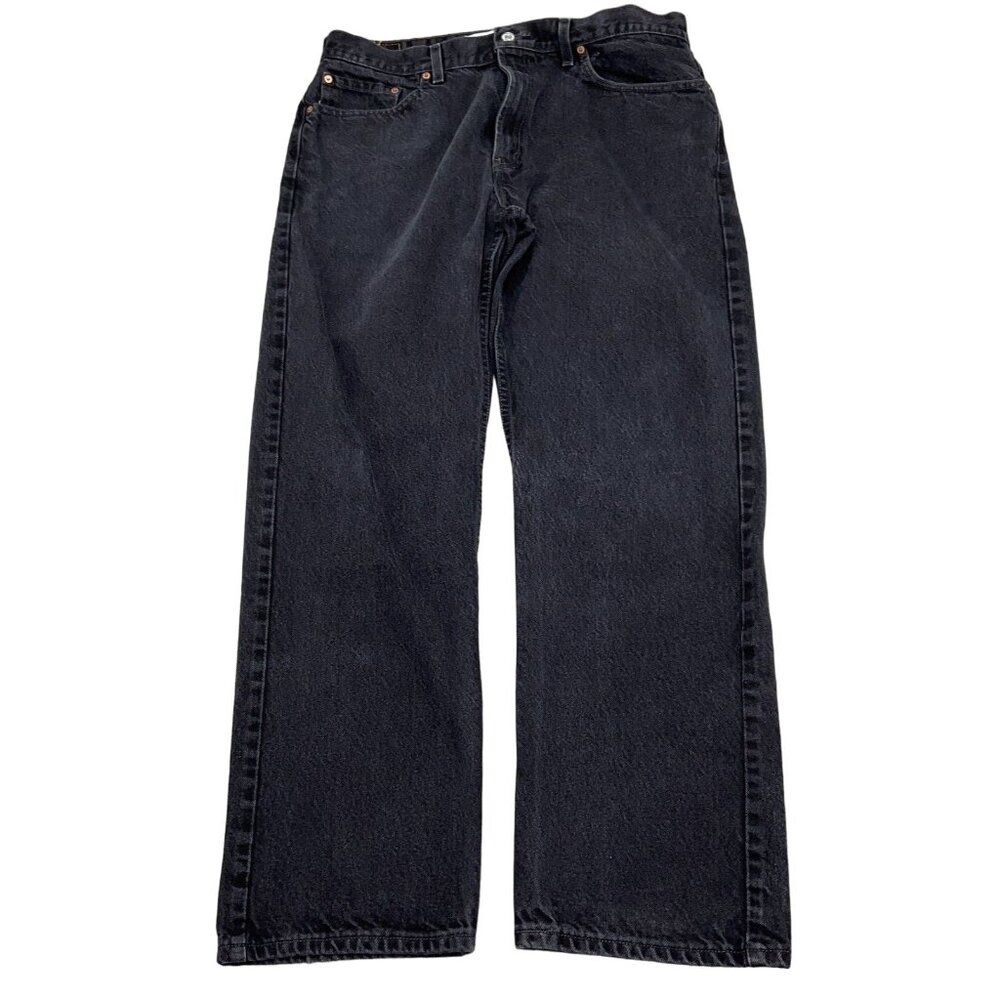 Levis‎ 505 Jeans Men 38Wx32L/37Wx31L Black Regular Fit Cotton Black Batwing